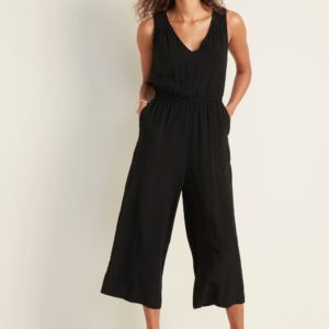 Cropped weideleg jumpsuit